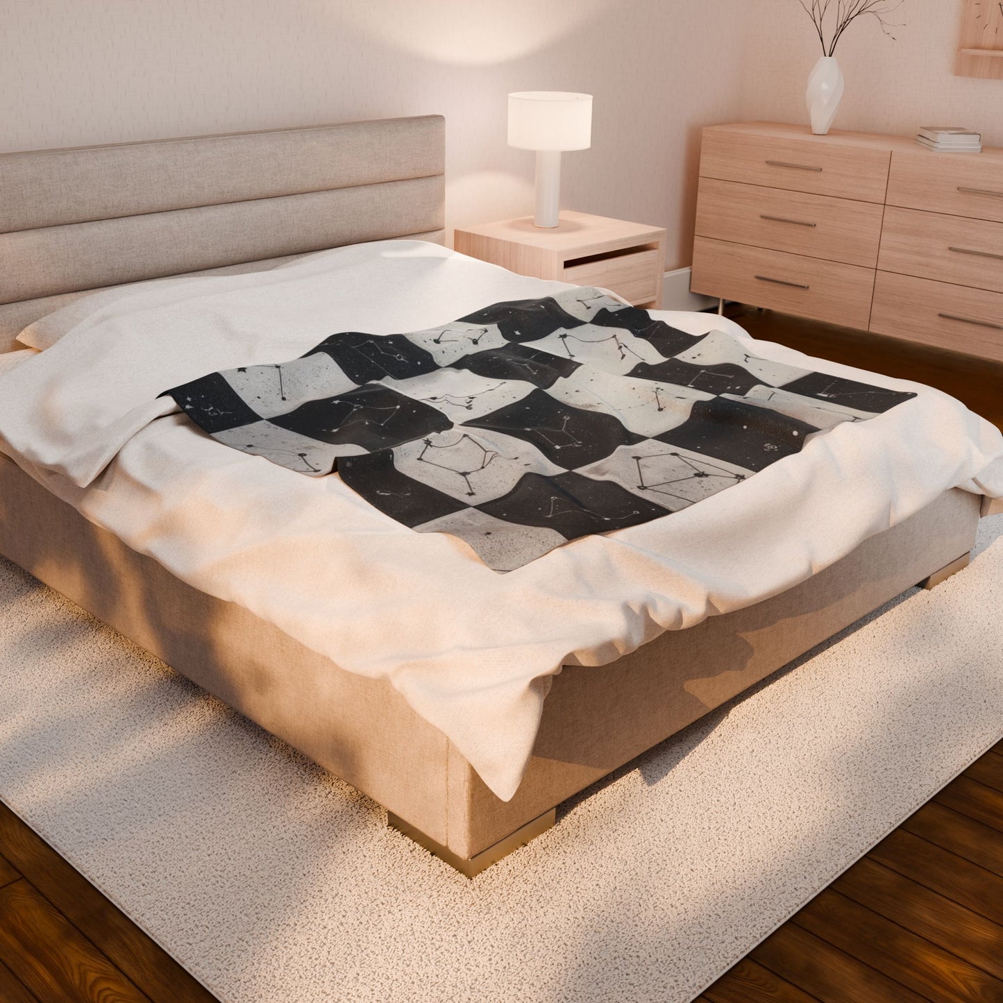 Abstract Velveteen Plush Blanket, Cozy Throw Blanket, Soft Decorative Blanket, Unique Home Decor, Gift for Friends and Family