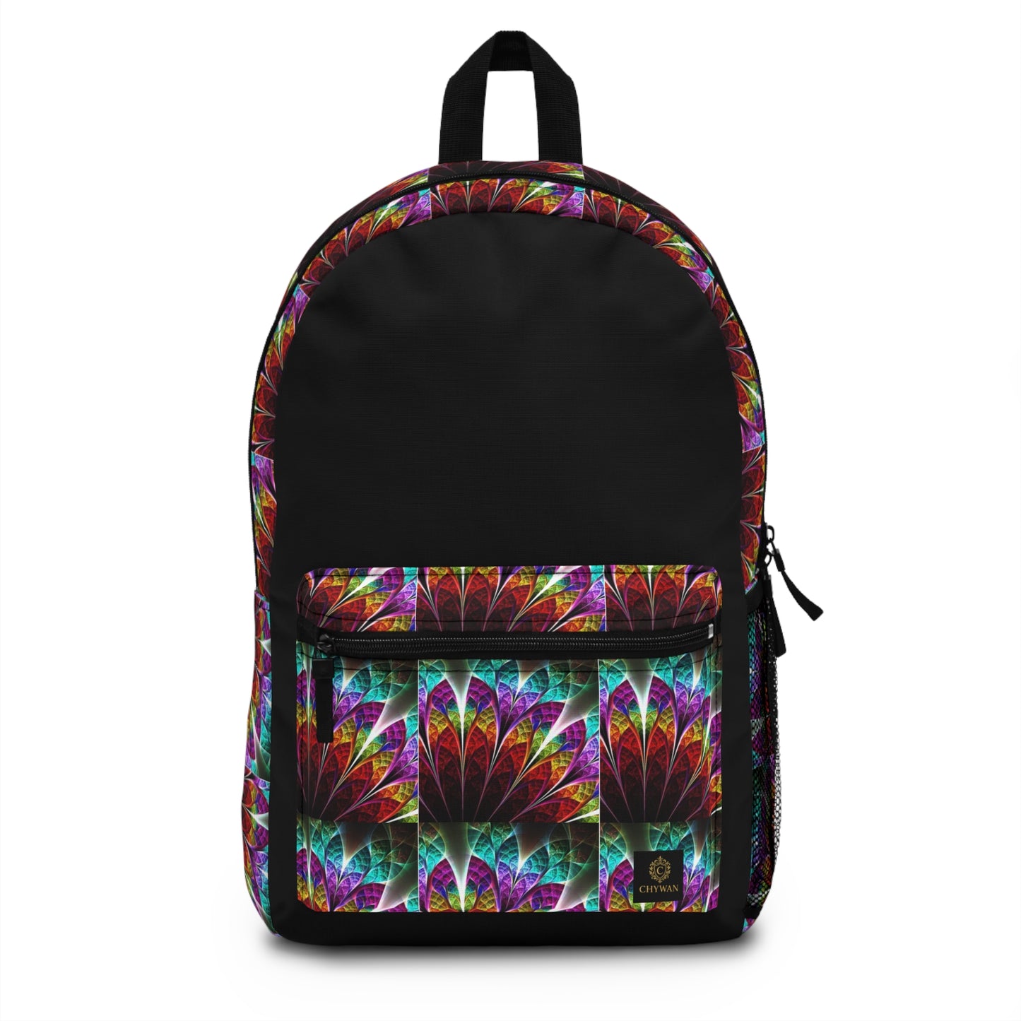 Mandala Prism Backpack — Colorful Geometric Pattern School Bag