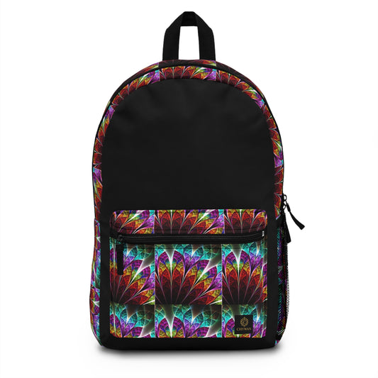 Mandala Prism Backpack — Colorful Geometric Pattern School Bag