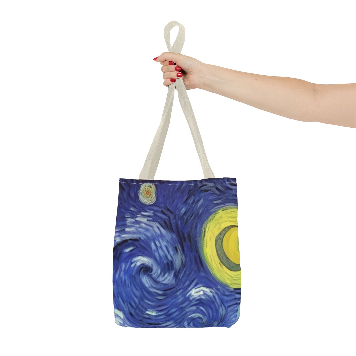 Starry Night-Inspired Tote Bag — Van Gogh Style Swirl All-Over Print