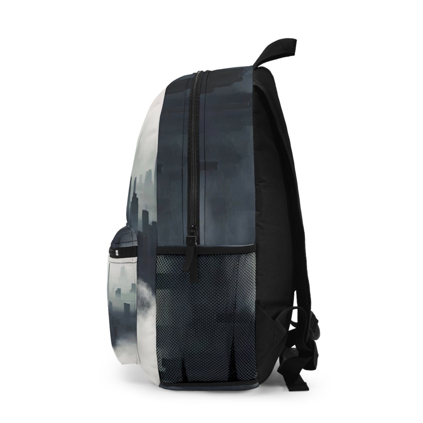 Foggy City Skyline Backpack — Urban Mistscape School & Travel Bag