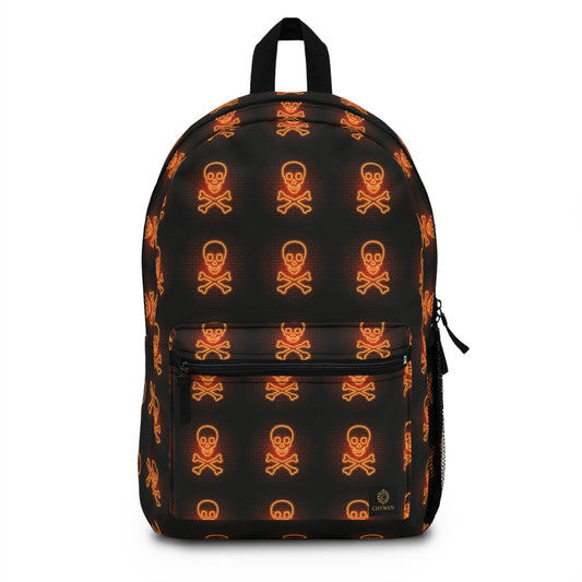 Gothic Skull Print Backpack - Trendy and Edgy School Bag