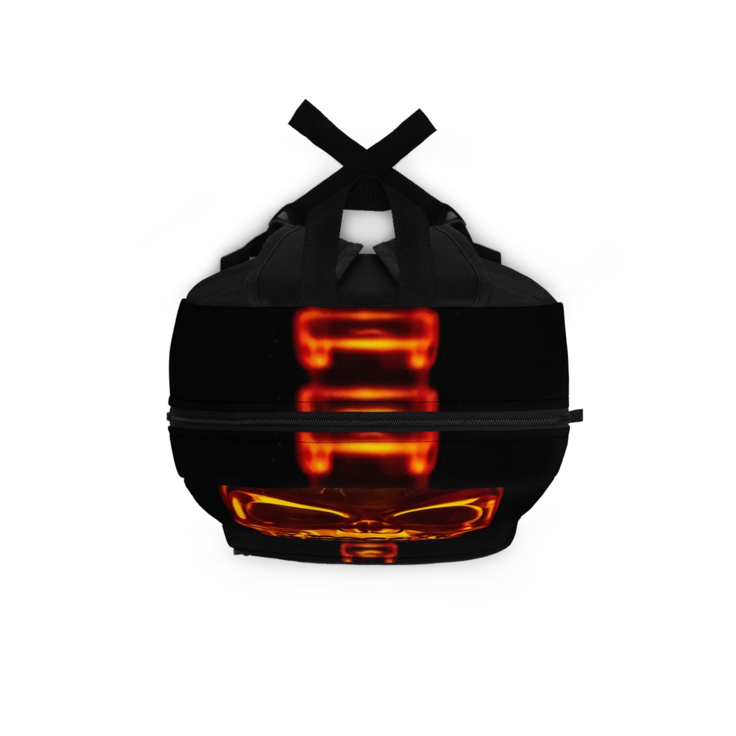 Glowing Skull Backpack — Gothic Amber Skull Laptop Bag