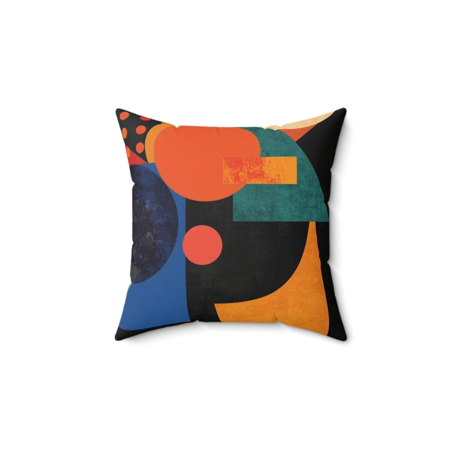 Colorful Geometric Faux Suede Pillow | Modern Home Decor, Accent Cushion, Unique Gift, Bohemian Style, Cozy Living Room