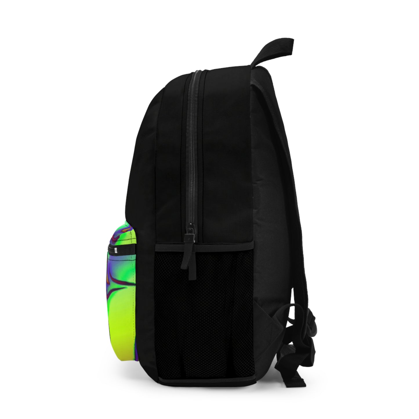 Neon Floral Backpack — Psychedelic Green Flower Daypack