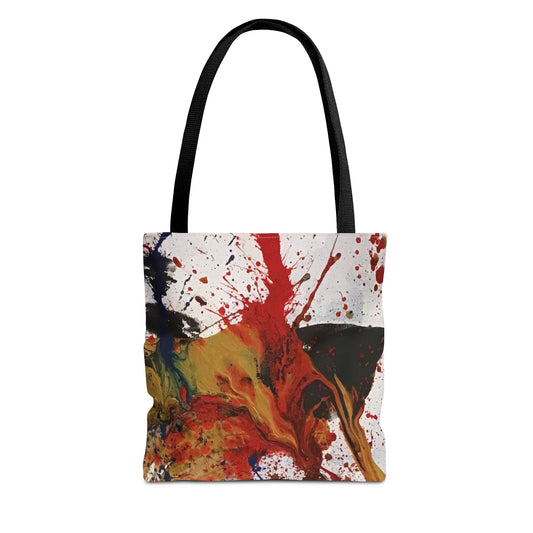 Abstract Paint Splatter Tote Bag — Colorful Artistic Canvas Tote